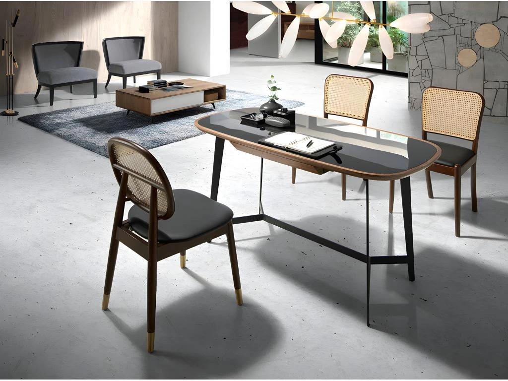 Chaise En Simili Cuir Et Rotin 4094 ANGEL CERDA 4 Chaise En Simili Cuir Et Rotin 4094 ANGEL CERDA â Image 4