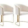 Lot De 2 Chaises Avec Accoudoirs En Tissu Bouclette Et Métal - Blanc Et Doré - JOSETHE De Pascal MORABITO 10 Lot De 2 Chaises Avec Accoudoirs En Tissu Bouclette Et Métal - Blanc Et Doré - JOSETHE De Pascal MORABITO -Deco.fr Soldes Boutique chaise 18610107