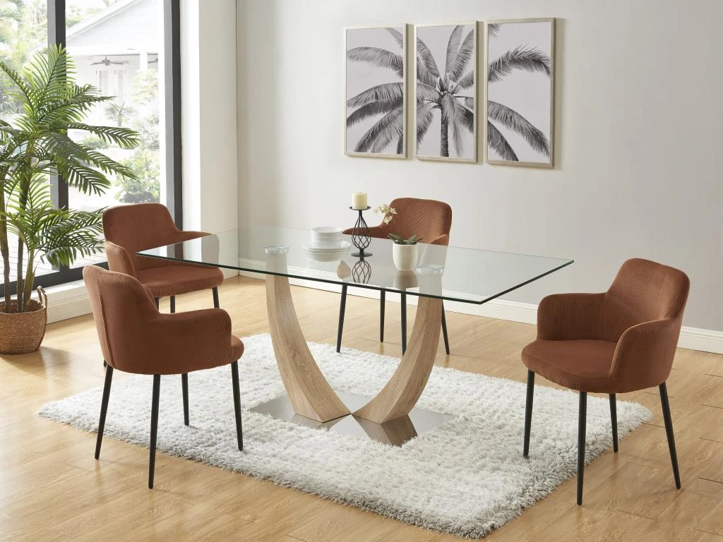 Lot De 6 Chaises En Velours Côtelé Et Métal - Terracotta - CELOLA De Pascal MORABITO 2 Lot De 6 Chaises En Velours Côtelé Et Métal - Terracotta - CELOLA De Pascal MORABITO – Image 2