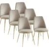 Lot De 6 Chaises En Velours Et Métal Doré - Beige - NEBINA De Pascal MORABITO 11 Lot De 6 Chaises En Velours Et Métal Doré - Beige - NEBINA De Pascal MORABITO -Deco.fr Soldes Boutique chaise 18818499