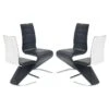Lot De 4 Chaises Design En Cuir Synthétique 45 X 58 X 99 Cm - Noir -Deco.fr Soldes Boutique chaise 18836551