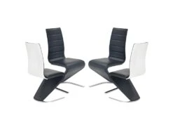 Lot De 4 Chaises Design En Cuir Synthétique 45 X 58 X 99 Cm - Noir -Deco.fr Soldes Boutique chaise 18836553