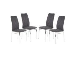 Lot De 4 Chaises En Tissu 43 X 57 X 97 Cm - Gris Foncé
