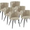 Lot De 6 Chaises En Velours Et Métal Noir - Beige - PRANILA De Pascal MORABITO -Deco.fr Soldes Boutique chaise 18879047