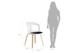 Chaise De Salle à Manger Ou De Bureau Avec Accoudoirs Pärumm Joritz Blanc 50x53x82 Cm -Deco.fr Soldes Boutique chaise 19433865