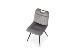 Chaise Design En Tissu Velours 46 X 58 X 83 Cm - Gris -Deco.fr Soldes Boutique chaise 19816659