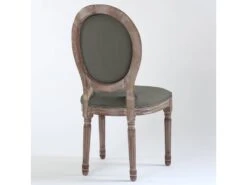 Lot De 2 Chaises Médaillon Louis XVI Tissu Gris -Deco.fr Soldes Boutique chaise 20010201