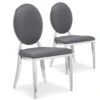 Lot De 2 Chaises Médaillon Sofia Simili Gris 11 Lot De 2 Chaises Médaillon Sofia Simili Gris -Deco.fr Soldes Boutique chaise 20010245
