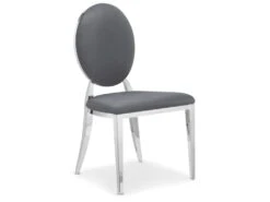 Lot De 2 Chaises Médaillon Sofia Simili Gris -Deco.fr Soldes Boutique chaise 20010247