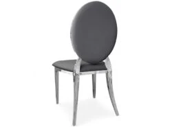 Lot De 2 Chaises Médaillon Sofia Simili Gris -Deco.fr Soldes Boutique chaise 20010249