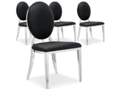 Lot De 4 Chaises Médaillon Sofia Noir