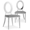 Lot De 2 Chaises Sonia Métal Argent Et Simili Gris -Deco.fr Soldes Boutique chaise 20010355