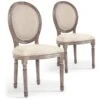 Lot De 20 Chaises Médaillon Louis XVI Tissu Beige -Deco.fr Soldes Boutique chaise 20010359