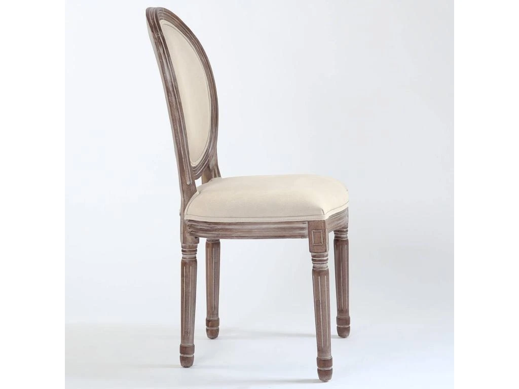 Lot De 20 Chaises Médaillon Louis XVI Tissu Beige 3 Lot De 20 Chaises Médaillon Louis XVI Tissu Beige – Image 3