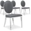 Lot De 4 Chaises Médaillon Sofia Gris -Deco.fr Soldes Boutique chaise 20010385
