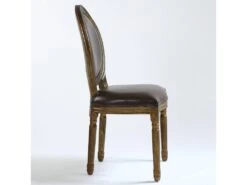 Lot De 2 Chaises De Style Médaillon Louis XVI Simili (P.U) Marron Bois Patiné Or -Deco.fr Soldes Boutique chaise 20010461