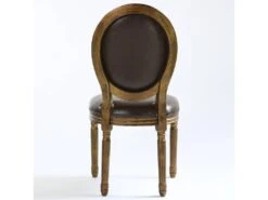 Lot De 2 Chaises De Style Médaillon Louis XVI Simili (P.U) Marron Bois Patiné Or -Deco.fr Soldes Boutique chaise 20010463