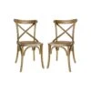 Duo De Chaises Bois Marron Clair - BRETT -Deco.fr Soldes Boutique chaise 20021373