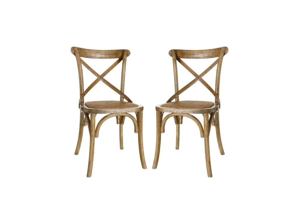 Duo De Chaises Bois Marron Clair - BRETT 1 Duo De Chaises Bois Marron Clair - BRETT