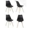 Lot De 4 Chaises Scandinaves Coussin Pieds Bois MIA (noir) -Deco.fr Soldes Boutique chaise 20121701
