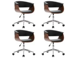 Lot De 4 Chaises De Salle à Manger Cuisine Design Contemporain Synthétique Noir CDS021795