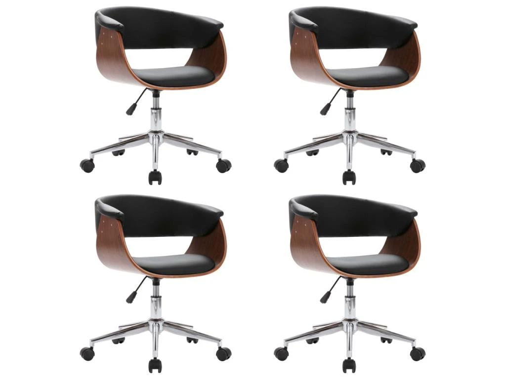 Lot De 4 Chaises De Salle à Manger Cuisine Design Contemporain Synthétique Noir CDS021795 1 Lot De 4 Chaises De Salle à Manger Cuisine Design Contemporain Synthétique Noir CDS021795