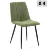 Pack 4 Chaises Sagi Recouvertes De Tissu Vert