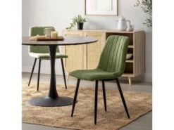 Pack 4 Chaises Sagi Recouvertes De Tissu Vert -Deco.fr Soldes Boutique chaise 21098437