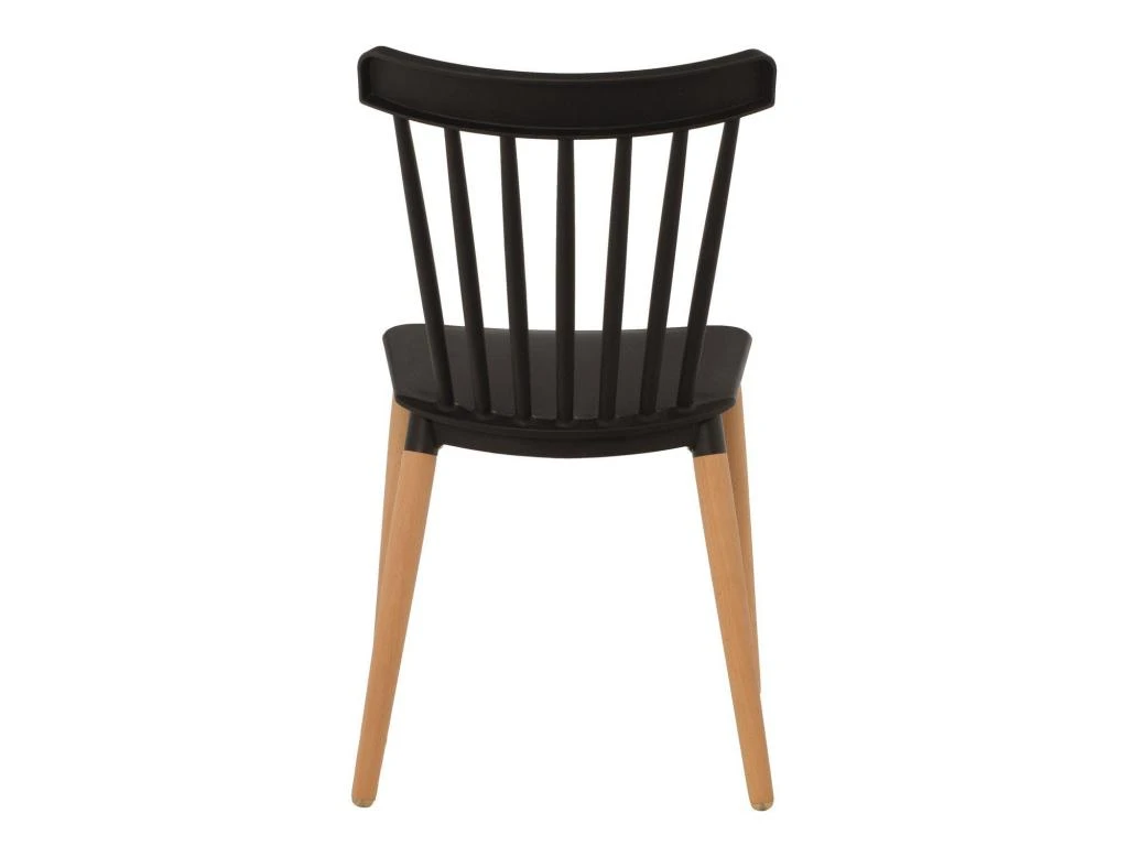 KOSMI - Lot De 4 Chaises Noires Style Scandinave à Barreaux Modèle Pop Avec Coque En Résine Noire Et Pieds En Bois Naturel 3 KOSMI - Lot De 4 Chaises Noires Style Scandinave à Barreaux Modèle Pop Avec Coque En Résine Noire Et Pieds En Bois Naturel – Image 3