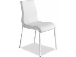 Chaise Rembourrée Structure Acier Inoxydable.