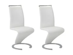 Lot De 2 Chaises TWIZY - Simili Blanc