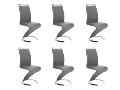 Lot De 6 Chaises TWIZY - Simili Gris -Deco.fr Soldes Boutique chaise 211897