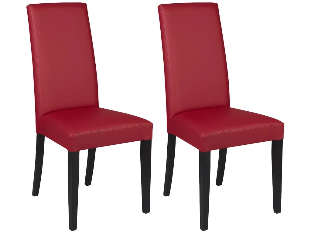 Lot De 6 Chaises TACOMA - Simili Rouge & Pieds Noirs 7 Lot De 6 Chaises TACOMA - Simili Rouge & Pieds Noirs – Image 7