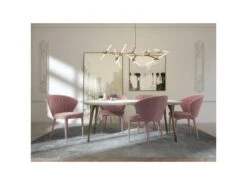 Lot De 2 Chaises Velours Rose Vintage Pieds Velours Assortis -Deco.fr Soldes Boutique chaise 21220349