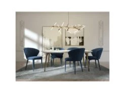 Lot De 2 Chaises Velours Bleu Canard Pieds Velours Assortis -Deco.fr Soldes Boutique chaise 21220359