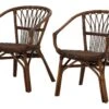 Lot De 2 Chaises De Salle à Manger En Rotin Marron -Deco.fr Soldes Boutique chaise 21556675