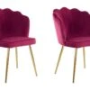 Lot De 2 Chaises De Salle à Manger Rembourrées En Velours Bordeaux -Deco.fr Soldes Boutique chaise 21690883