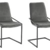 Lot De 2 Chaises De Salle à Manger Rembourrées En Velours Gris