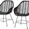 Lot De 2 Chaises De Salle à Manger En Rotin Noir -Deco.fr Soldes Boutique chaise 21699415