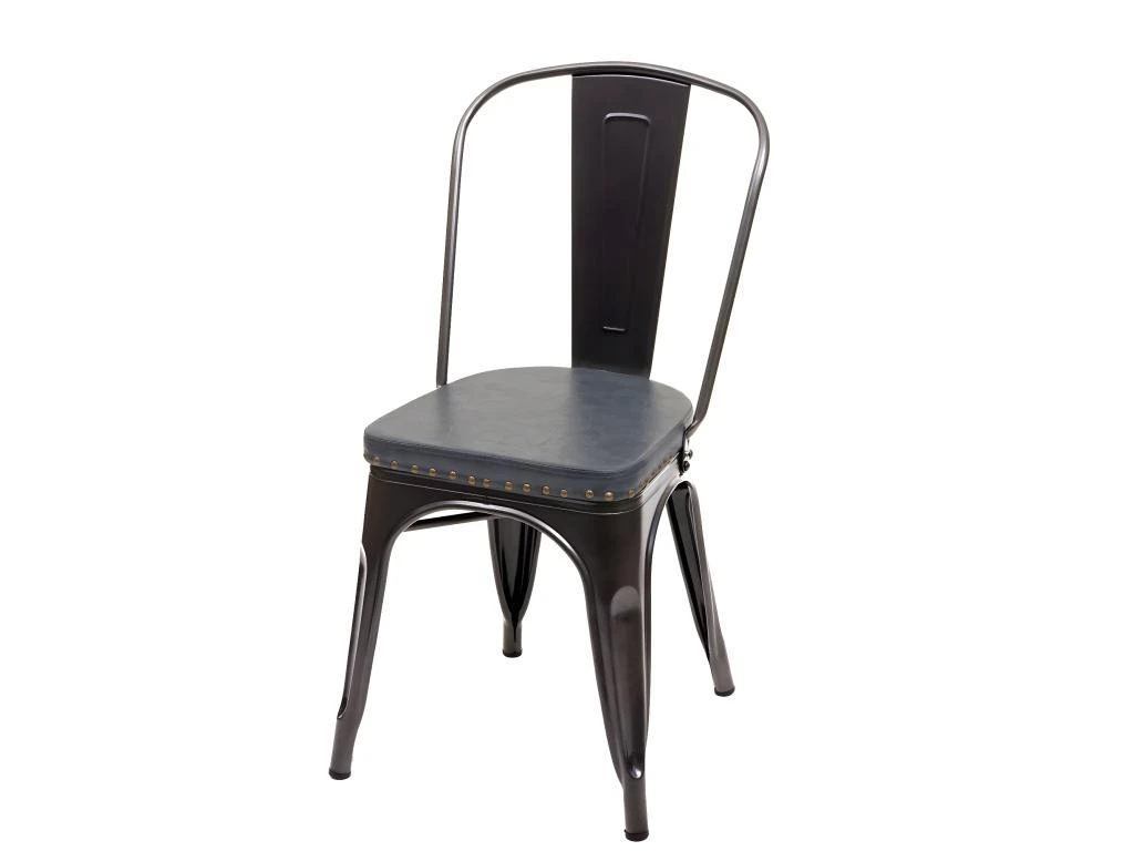 4x Chaises De Salle à Manger Cuisine Design Industriel En Métal Noir Assise Synthétique Gris 04_0000597 2 4x Chaises De Salle à Manger Cuisine Design Industriel En Métal Noir Assise Synthétique Gris 04_0000597 – Image 2