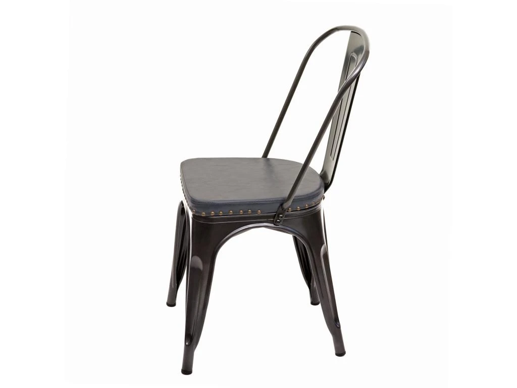 4x Chaises De Salle à Manger Cuisine Design Industriel En Métal Noir Assise Synthétique Gris 04_0000597 3 4x Chaises De Salle à Manger Cuisine Design Industriel En Métal Noir Assise Synthétique Gris 04_0000597 – Image 3