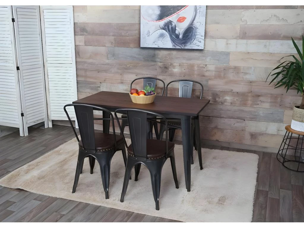 4x Chaises De Salle à Manger Cuisine Design Industriel En Métal Noir Assise Synthétique Gris 04_0000597 5 4x Chaises De Salle à Manger Cuisine Design Industriel En Métal Noir Assise Synthétique Gris 04_0000597 – Image 5