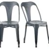 Lot De 2 Chaises Métal Gris Avec Perforations Sur L'assise - METALICA -Deco.fr Soldes Boutique chaise 21966507