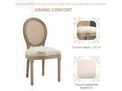 Lot De 2 Chaises Louis XVI Cannage VERSAILLES Lin Beige 9 Lot De 2 Chaises Louis XVI Cannage VERSAILLES Lin Beige -Deco.fr Soldes Boutique chaise 21988551