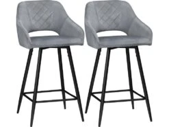 Lot De 2 Chaises De Salon SAMUEL Gris Et Noir