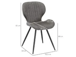 Lot De 2 Chaises EVAN Coloris Gris -Deco.fr Soldes Boutique chaise 21988737