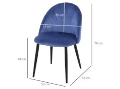 Lot De 2 Chaises Velours Art Déco BETTYSTOWN Bleues -Deco.fr Soldes Boutique chaise 21988747