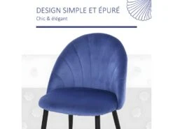 Lot De 2 Chaises Velours Art Déco BETTYSTOWN Bleues -Deco.fr Soldes Boutique chaise 21988749