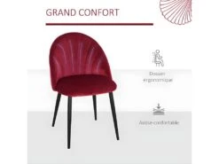 Lots De 2 Chaises LOU En Velours Bordeaux -Deco.fr Soldes Boutique chaise 21988771