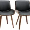 Lot De 2 Chaises Vintage TRALEE Aspect Bois De Noyer